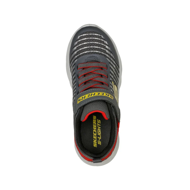 خرید کفش پسرانه اسکچرز مدل 401650L Skechers S-Lights Twisty Brights CCRD طوسی قرمز