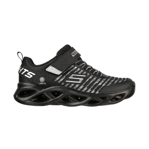 خرید کفش پسرانه اسکچرز مدل 401650L Skechers S-Lights Twisty Brights BKSL مشکی سفید