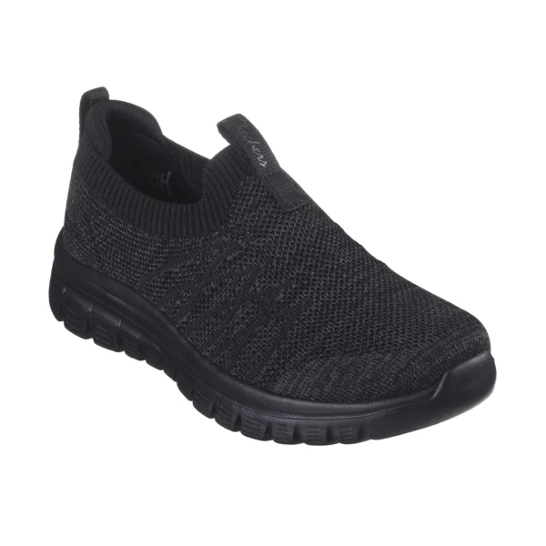 کفش مشکی بدون بند زنانه اسکچرز مدل 100693 BLK Graceful - Good Vibe Skechers