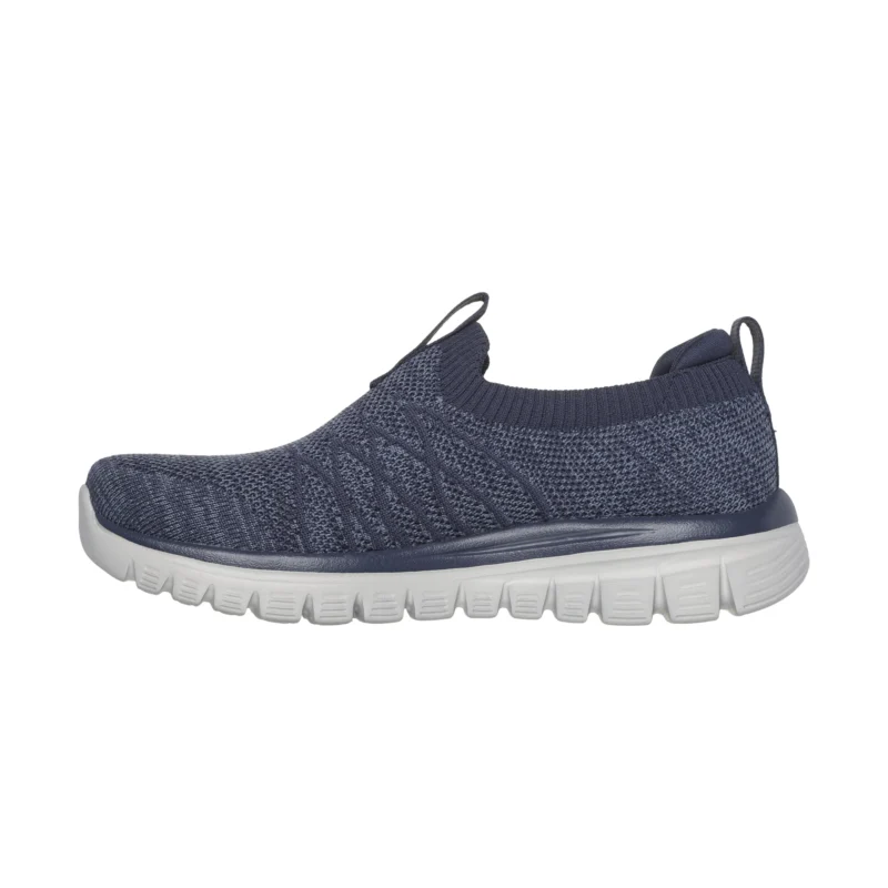 کفش سرمه ای بدون بند زنانه اسکچرز مدل 100693 NVY Graceful - Good Vibe Skechers