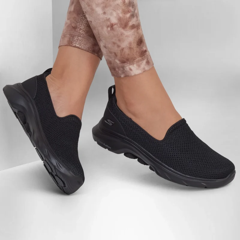 خرید کفش بدون بند مشکی زنانه اسکچرز مدل 125209 BBK Skechers GO Walk 7 - Razi