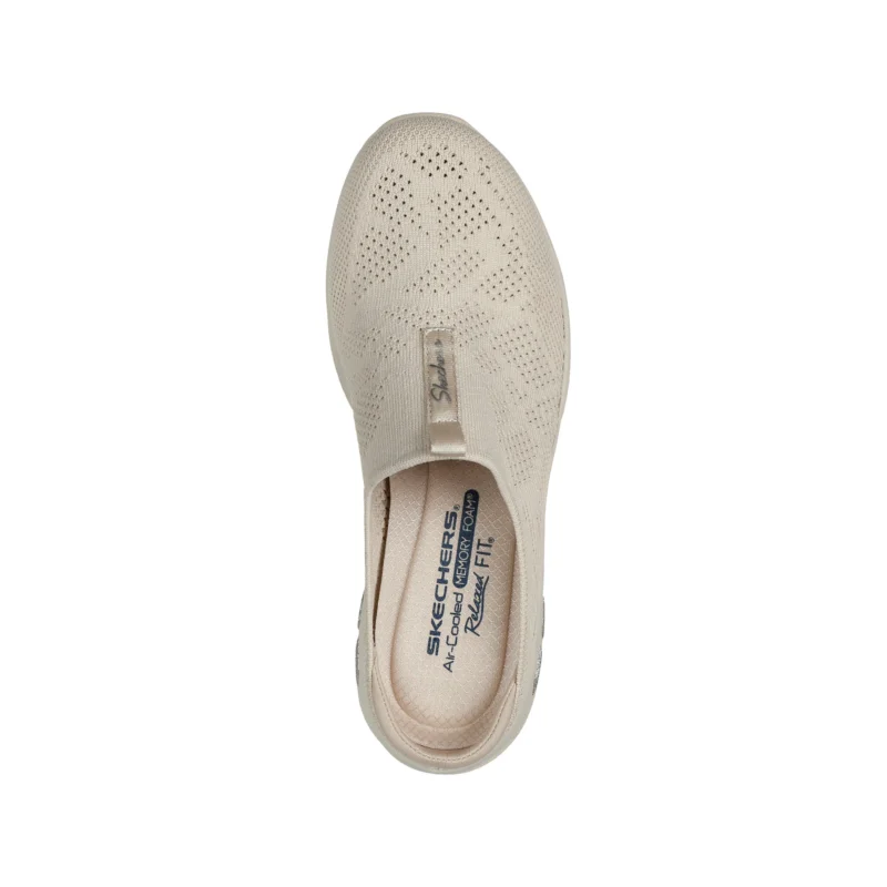 کفش پشت باز کرم زنانه اسکچرز مدل 100656 NAT Active Commute Time - Spring Day Skechers