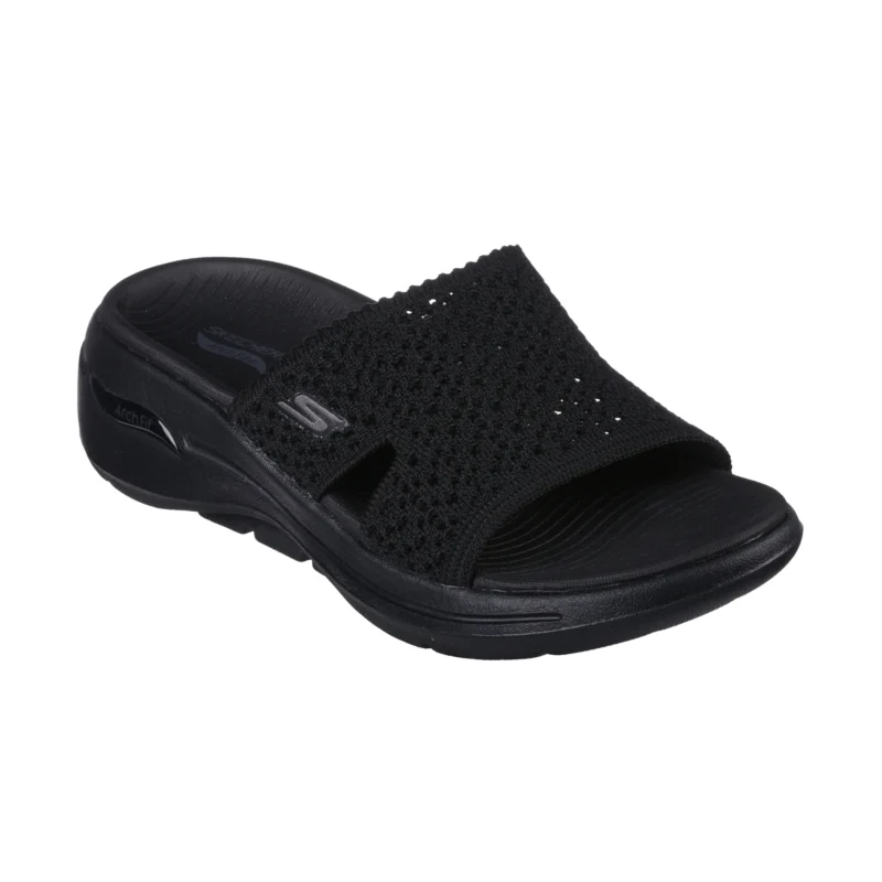 دمپایی مشکی زنانه اسکچرز مدل 140832 BBK GO WALK Arch Fit Sandal - Rejoice Skechers