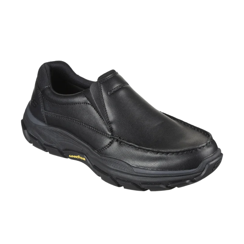 کفش چرم مشکی مردانه اسکچرز مدل BBK 204321 Relaxed Fit: Respected - Catel Skechers