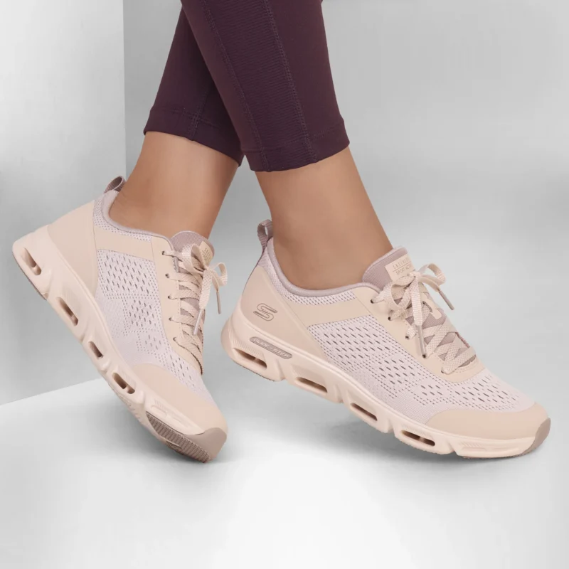 کفش کرم زنانه اسکچرز مدل 104607 NUDE Glide-Step Gratify - Lume Skechers