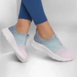 خرید طوسی صورتی کفش زنانه اسکچرز مدل 124827 GYMT GO WALK Flex - Cali Sunset Skechers