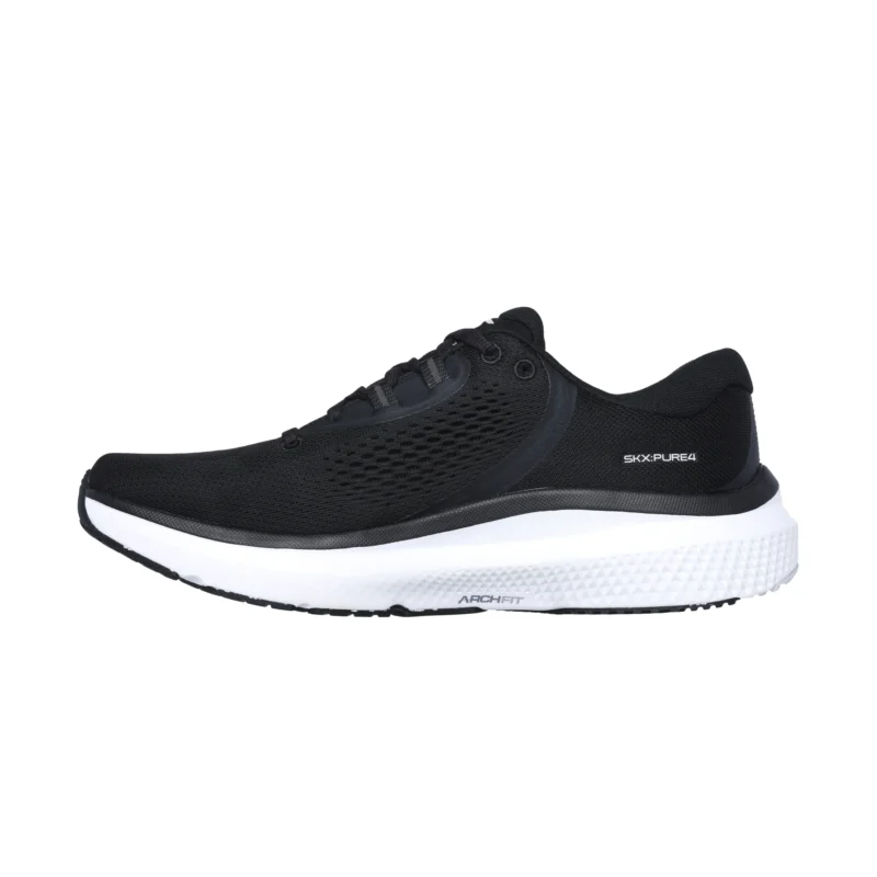 کفش مشکی زیره سفید مردانه اسکچرز مدل 246082 BKW Skechers GO RUN Pure 4 Arch Fit