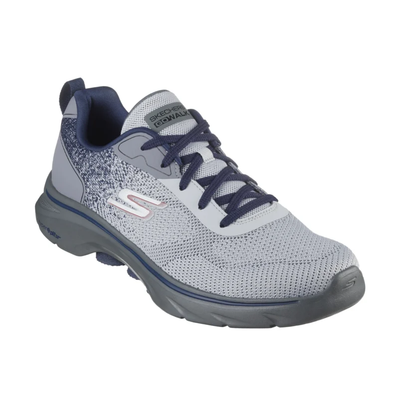 خرید کفش طوسی مردانه اسکچرز مدل 216555 GYNV GO WALK 7 - Ennoble Skechers مناسب پیاده روی