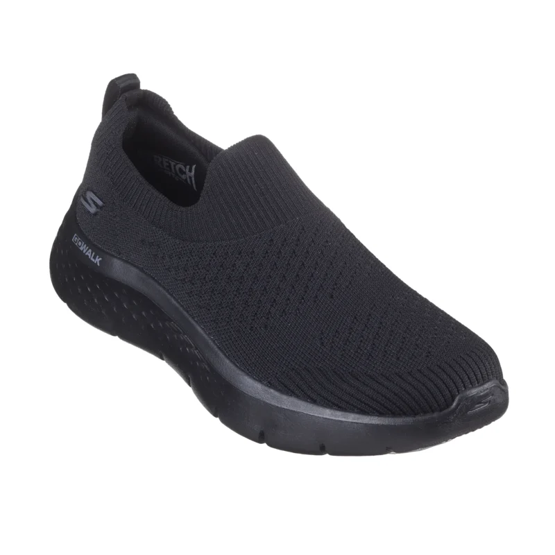 خرید کفش بدون بند مشکی زنانه اسکچرز مدل 124833 BBK GO WALK Flex - Elani Skechers اورجینال جورابی از سایت ایران اسکیچرز