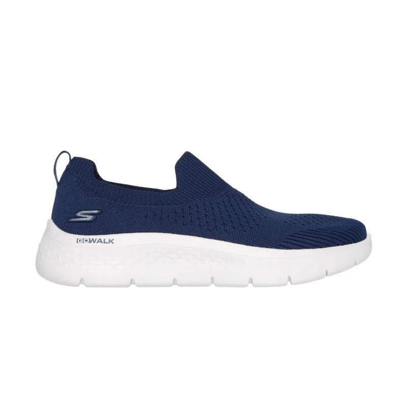 خرید کفش بدون بند سرمه‌ای زنانه اسکچرز مدل 124833 NVW GO WALK Flex - Elani Skechers اورجینال جورابی